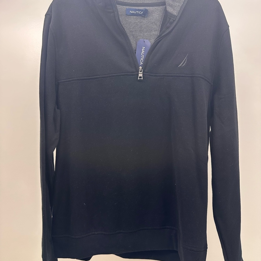 Nautica Men's Zip-Up Black Sweater